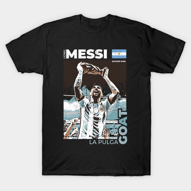 Lionel Messi - Street Art - Soccer Icons T-Shirt by MIST3R